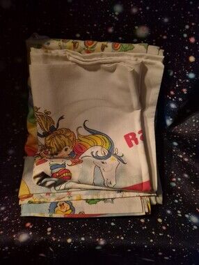 ✨ Vintage Rainbow Brite Twin Flat Sheet + Pillowcase Set | 1980s Retro Bedding ✨